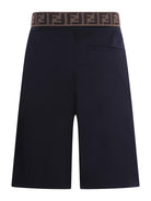 Pantaloni per bambino Fendi Kids blu con dettaglio logo sul retro - Rubino Kids