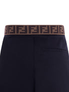 Pantaloni per bambino Fendi Kids blu con dettaglio logo sul retro - Rubino Kids