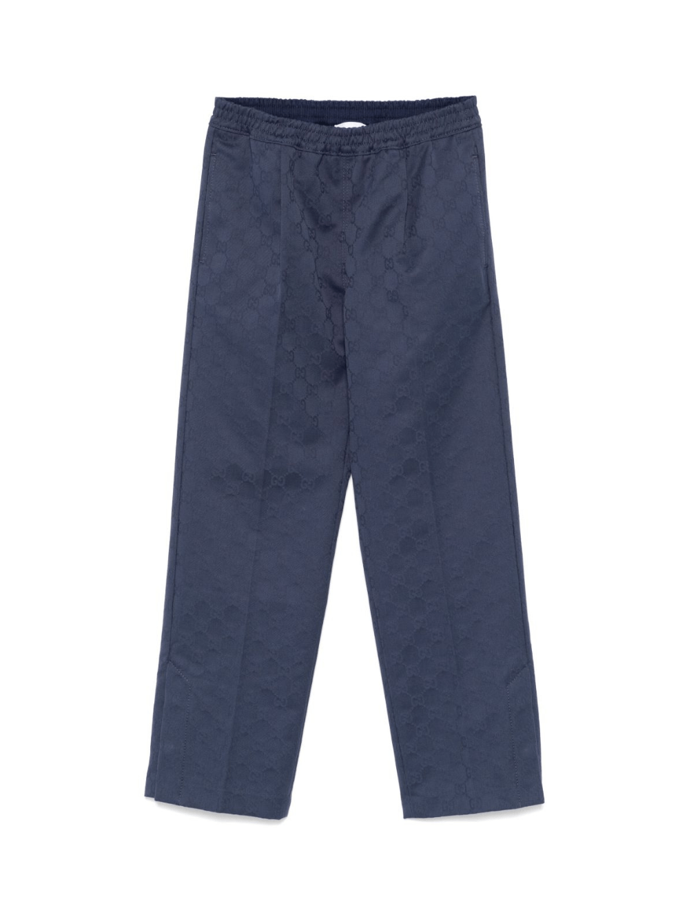 Pantaloni per bambino Gucci Kids blu con logo GG in cotone - Rubino Kids