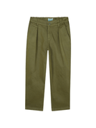 Pantaloni per bambino Kenzo Kids verdi con dettagli plissettati - Rubino Kids
