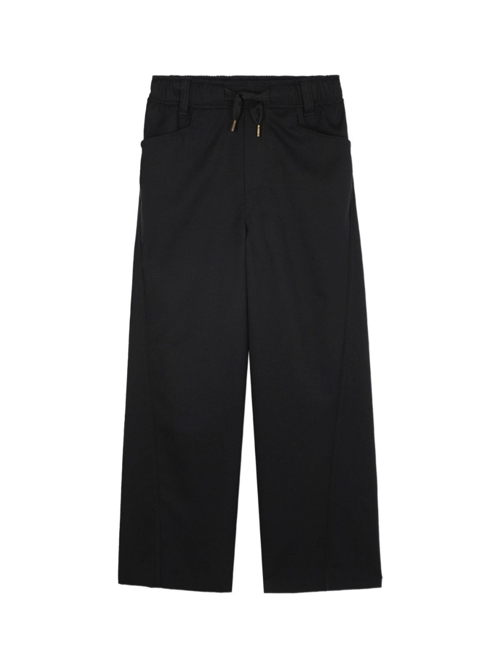 Pantaloni per bambino Lanvin Enfant neri con applicazione posteriore con logo - Rubino Kids