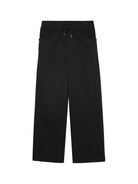 Pantaloni per bambino Lanvin Enfant neri con applicazione posteriore con logo - Rubino Kids