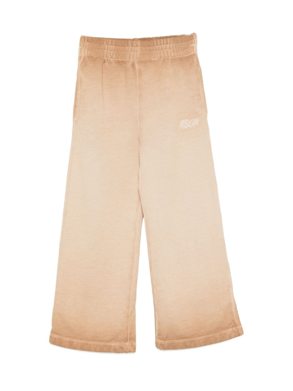 Pantaloni per bambino MSGM Kids beige con cintura elasticizzata - Rubino Kids