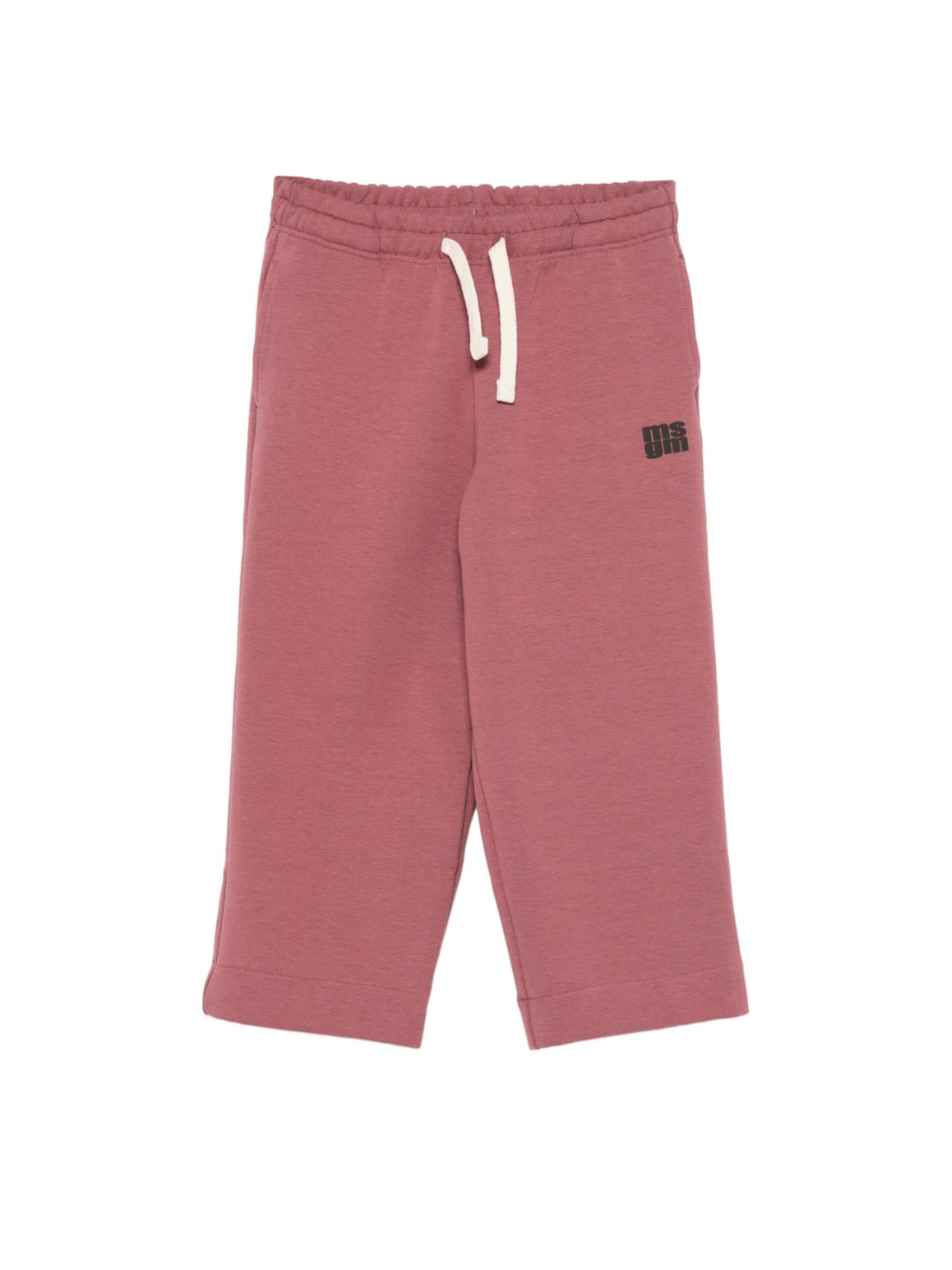 Pantaloni per bambino MSGM KIds rosso con stampa del logo - Rubino Kids