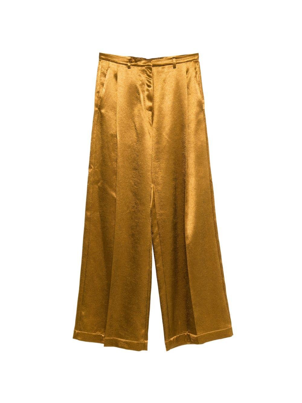 Pantaloni per donna Alyisi color oro a gamba dritta - Rubino Kids