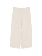 Pantaloni per donna Alysi beige con orlo risvoltato - Rubino Kids