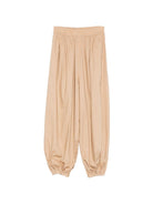 Pantaloni per donna Alysi beige con polsini elasticizzati - Rubino Kids