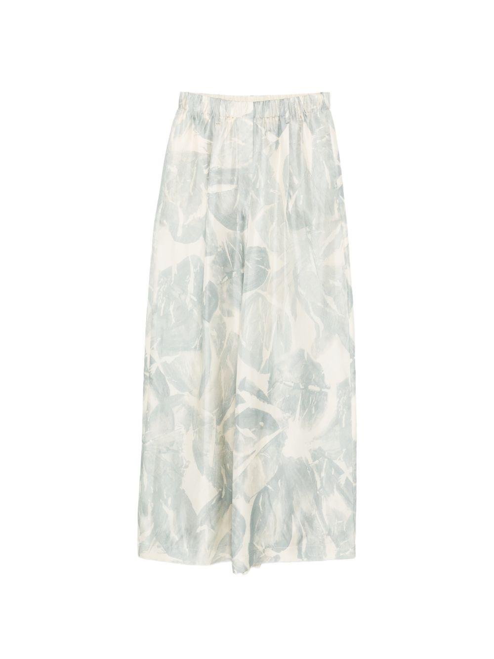 Pantaloni per donna Alysi beige con stampa foliage - Rubino Kids