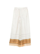 Pantaloni per donna Alysi bianchi con design a righe - Rubino Kids