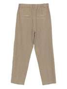 Pantaloni per donna ALYSI marroni con tasche a filetto - Rubino Kids