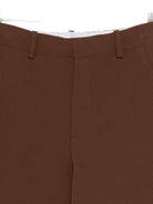 Pantaloni per donna Alysi marroni con tasche posteriori a filetto - Rubino Kids