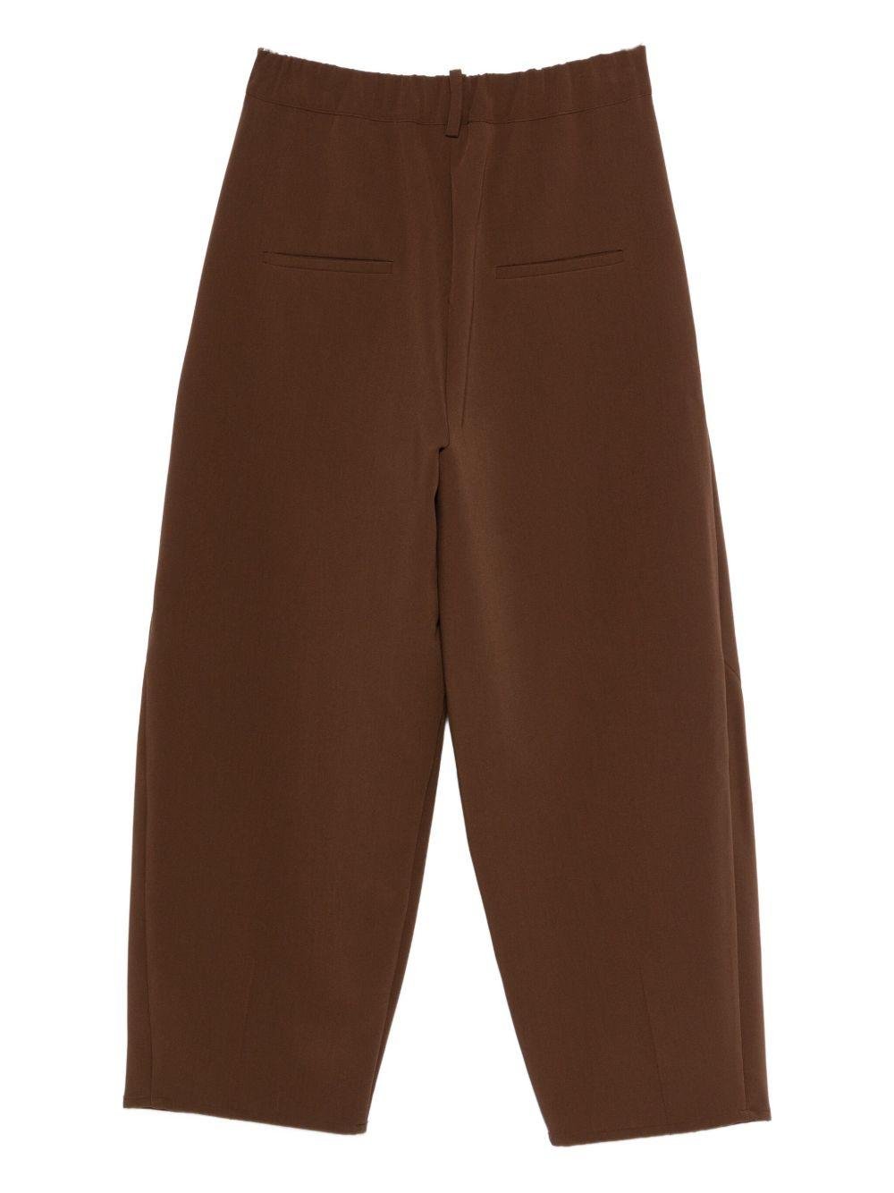 Pantaloni per donna Alysi marroni con tasche posteriori a filetto - Rubino Kids
