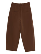 Pantaloni per donna Alysi marroni con tasche posteriori a filetto - Rubino Kids