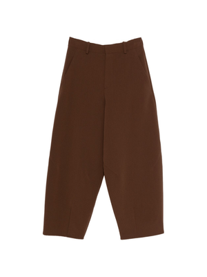 Pantaloni per donna Alysi marroni con tasche posteriori a filetto