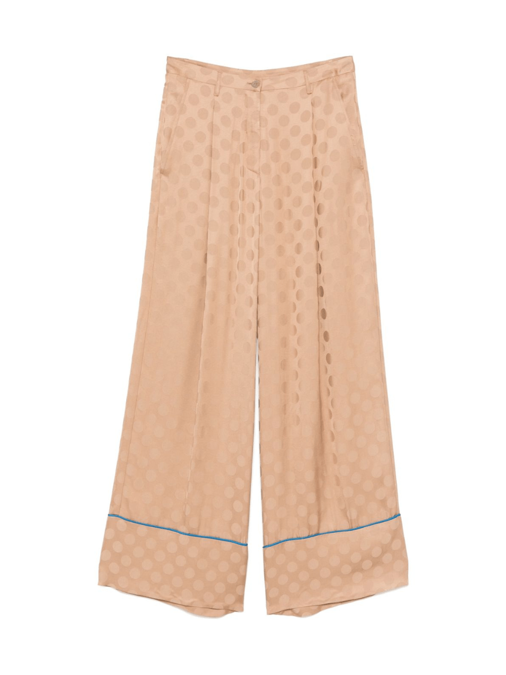 Pantaloni per donna Merci beige a pois con due tasche diagonali laterali - Rubino Kids