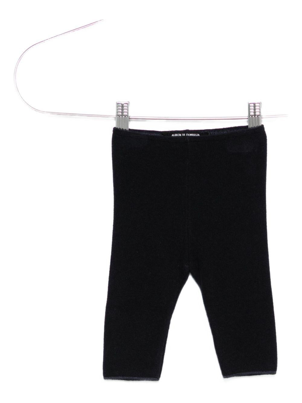 Pantaloni per neonata Album Di Famiglia Kids neri con elastico in vita - Rubino Kids