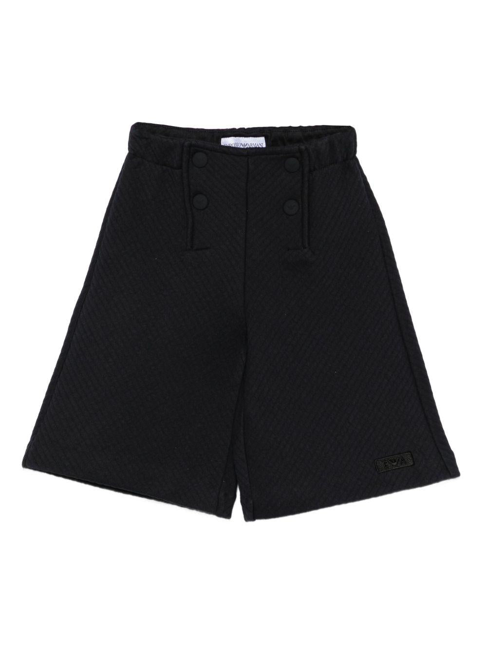 Pantaloni per neonata Emporio Armani Kids blu con bottoni testurizzati - Rubino Kids