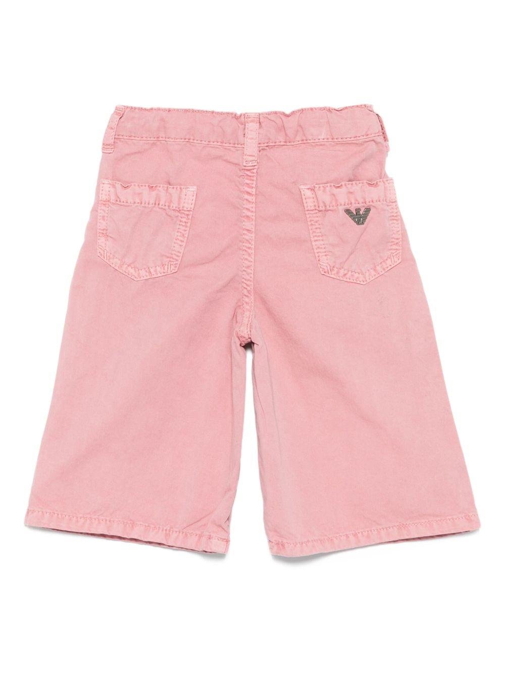 Pantaloni per neonata Emporio Armani Kids rosa con applicazione - Rubino Kids