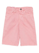 Pantaloni per neonata Emporio Armani Kids rosa con applicazione - Rubino Kids