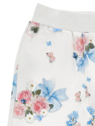 Pantaloni per neonata Monnalisa bianchi con stampa fiori all - over - Rubino Kids