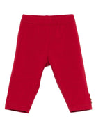 Pantaloni per neonata Monnalisa rosso con decorazione con rose - Rubino Kids