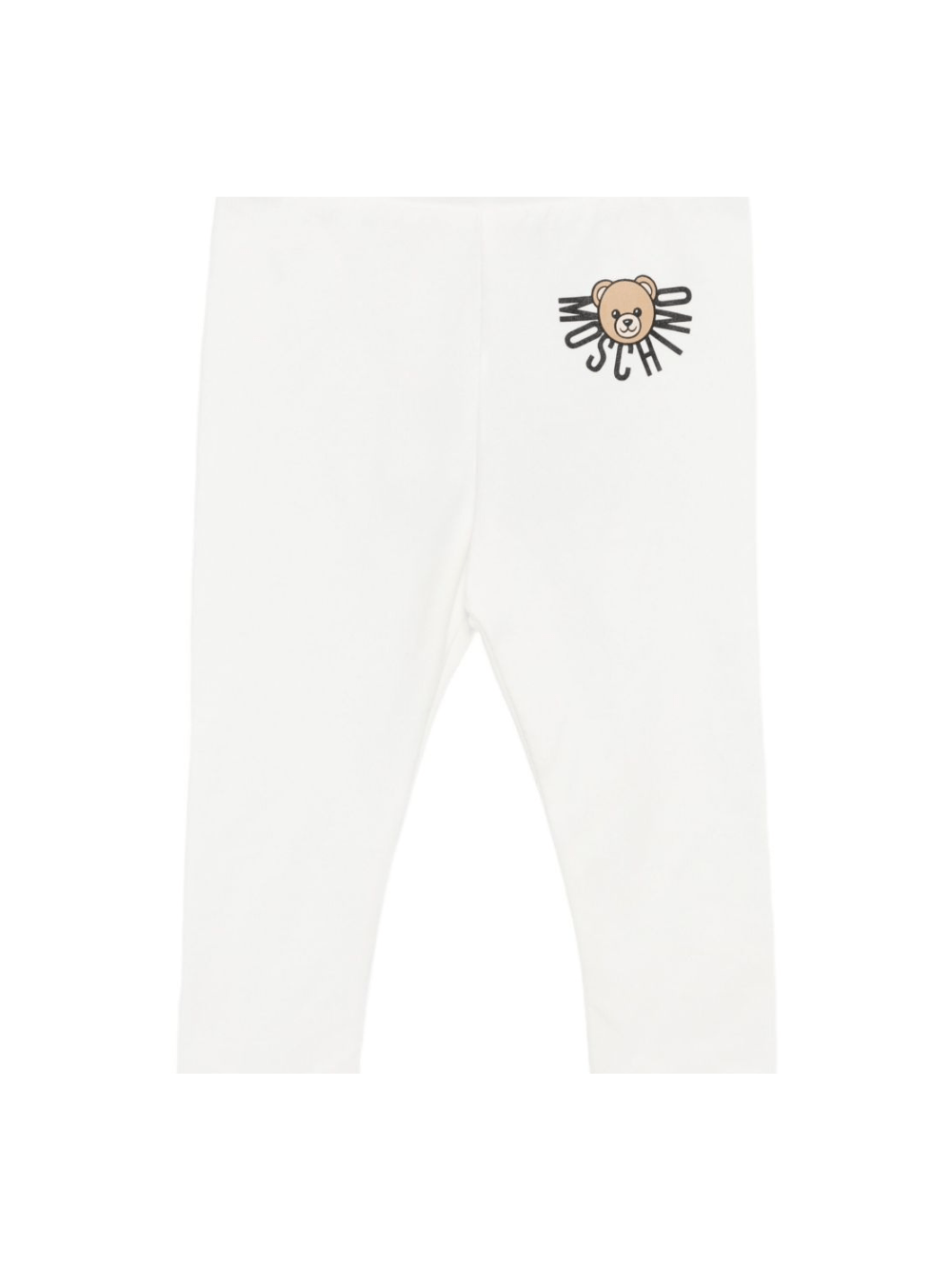 Pantaloni per neonata Moschino Kids bianchi con vita elasticizzata - Rubino Kids