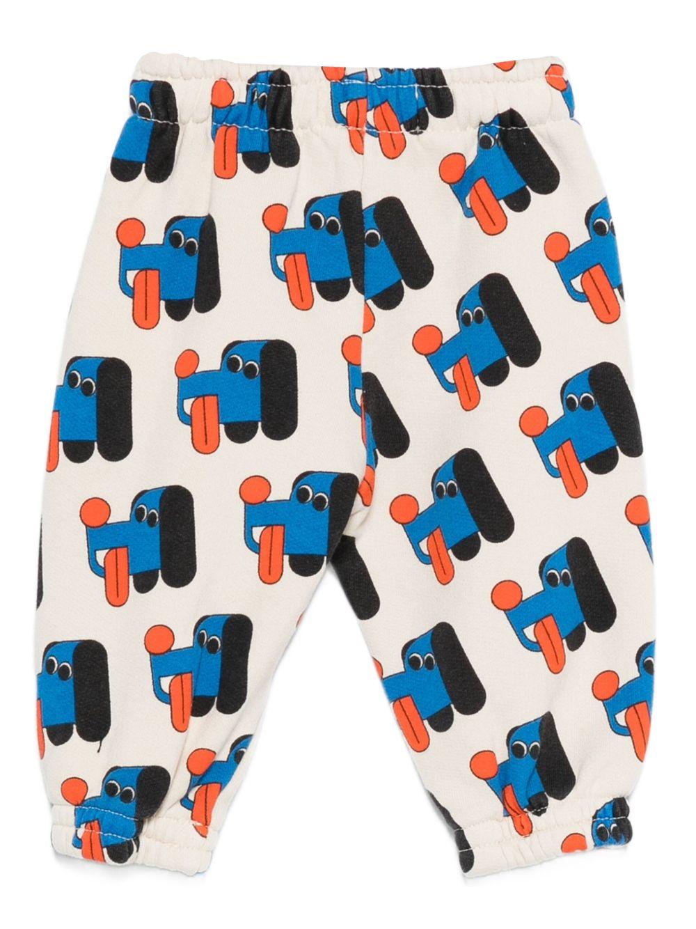 Pantaloni per neonato Bobo Choses bianchi con stampa cane - Rubino Kids