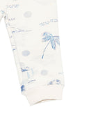 Pantaloni per neonato Bonpoint bianco con stampa grafica blu all - over - Rubino Kids