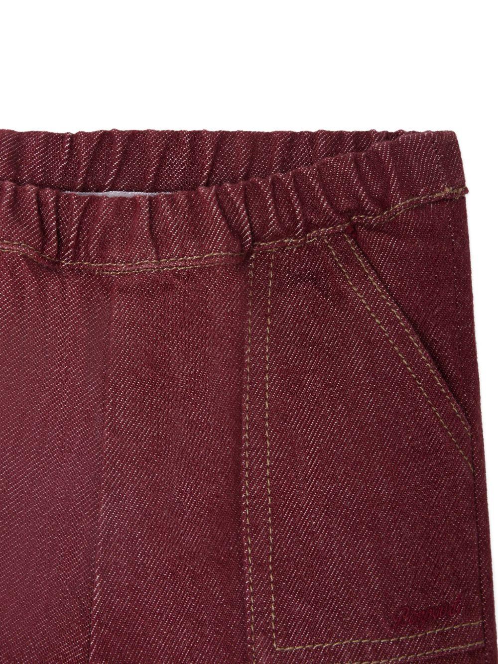 Pantaloni per neonato Bonpoint Thursday borgogna con vita elasticizzata - Rubino Kids