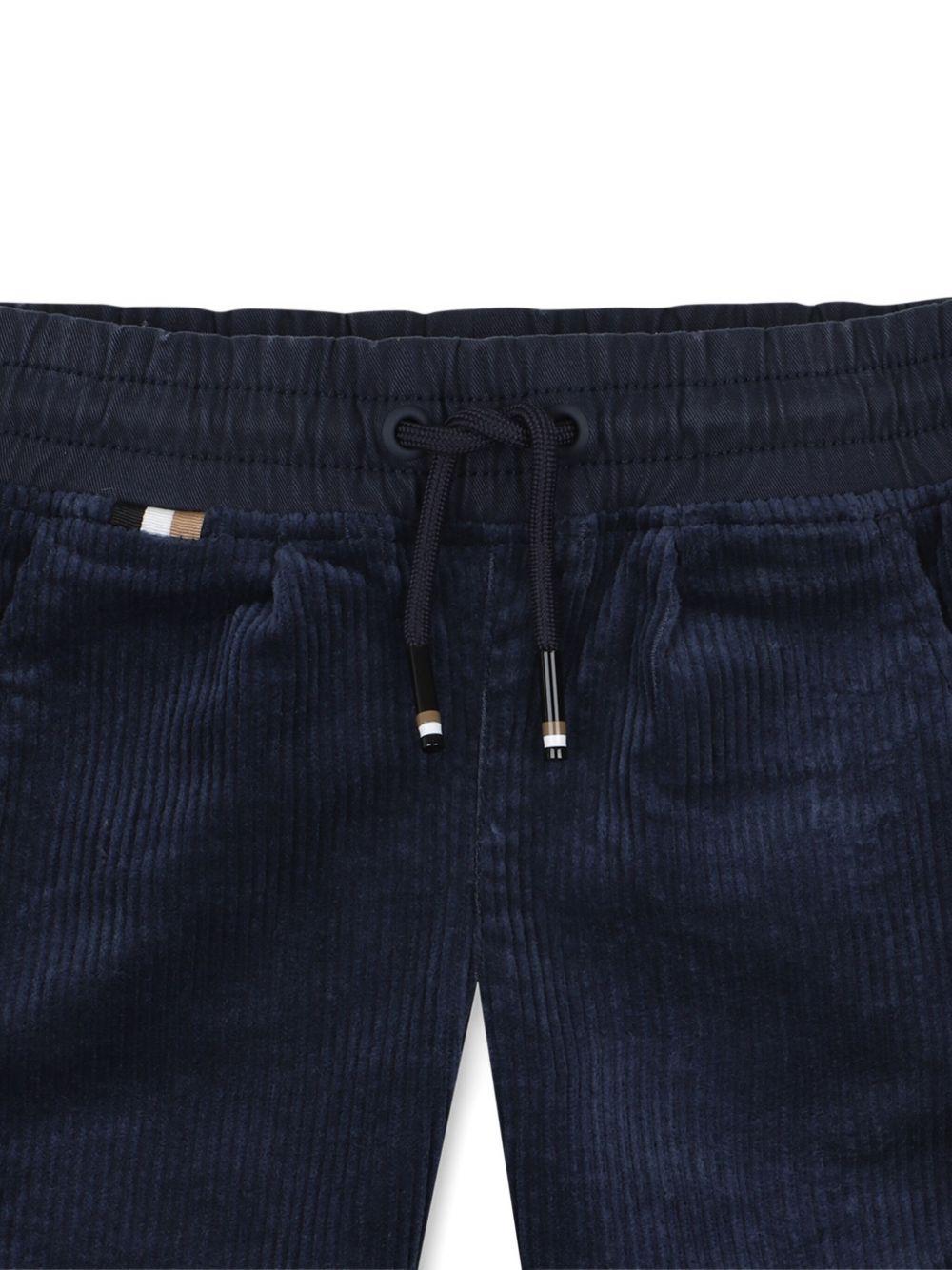 Pantaloni per neonato Boss Kidswear blu a coste con vita elasticizzata - Rubino Kids