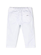 Pantaloni per neonato Emporio Armani Kids bianchi con logo ricamato sul retro - Rubino Kids