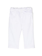 Pantaloni per neonato Emporio Armani Kids bianchi con placca logo - Rubino Kids