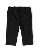 Pantaloni per neonato Emporio Armani Kids blu con placca logo argentata - Rubino Kids