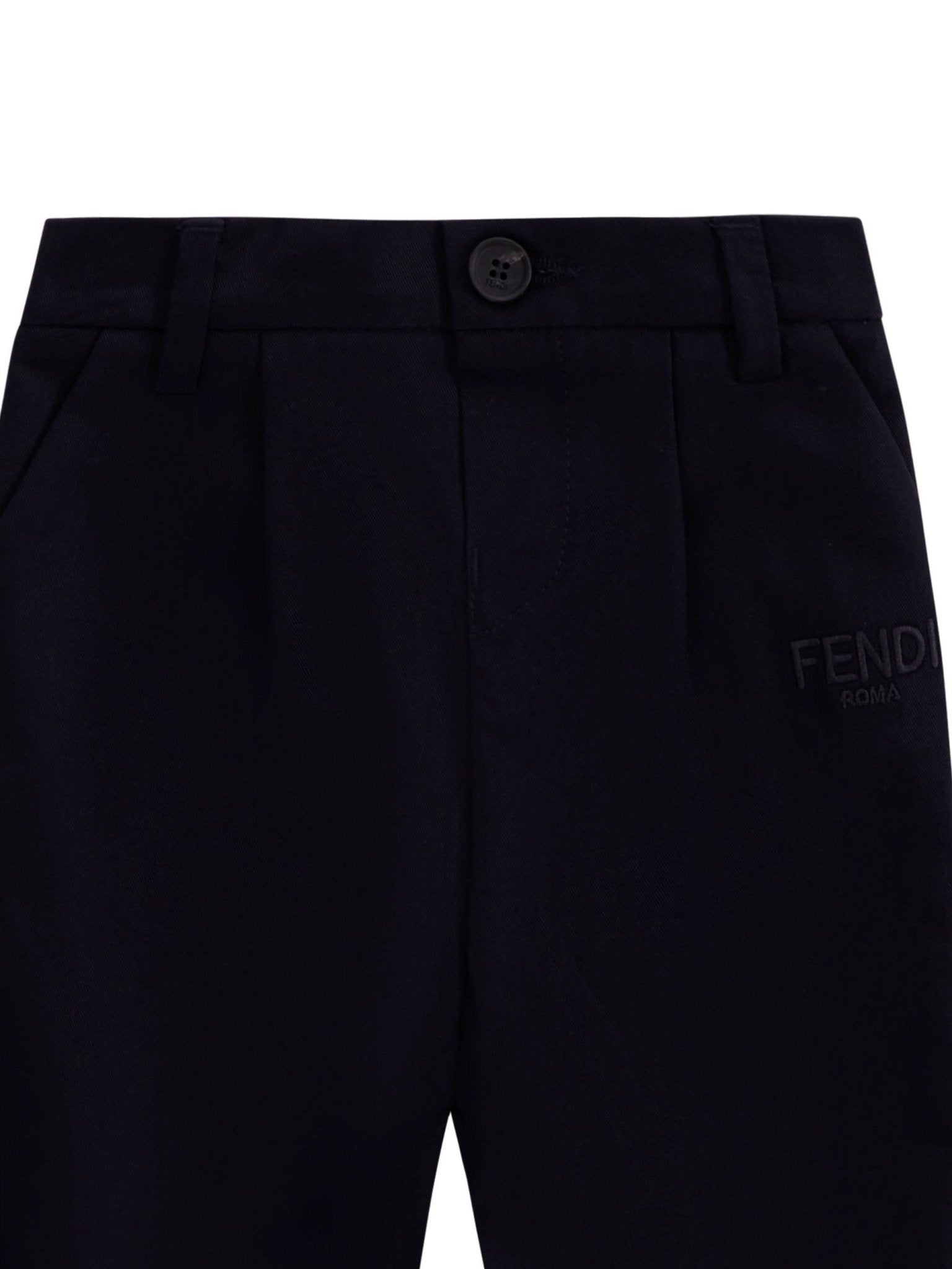 Pantaloni per neonato Fendi Kids blu con logo FF sul retro - Rubino Kids