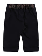 Pantaloni per neonato Fendi Kids blu con logo FF sul retro - Rubino Kids
