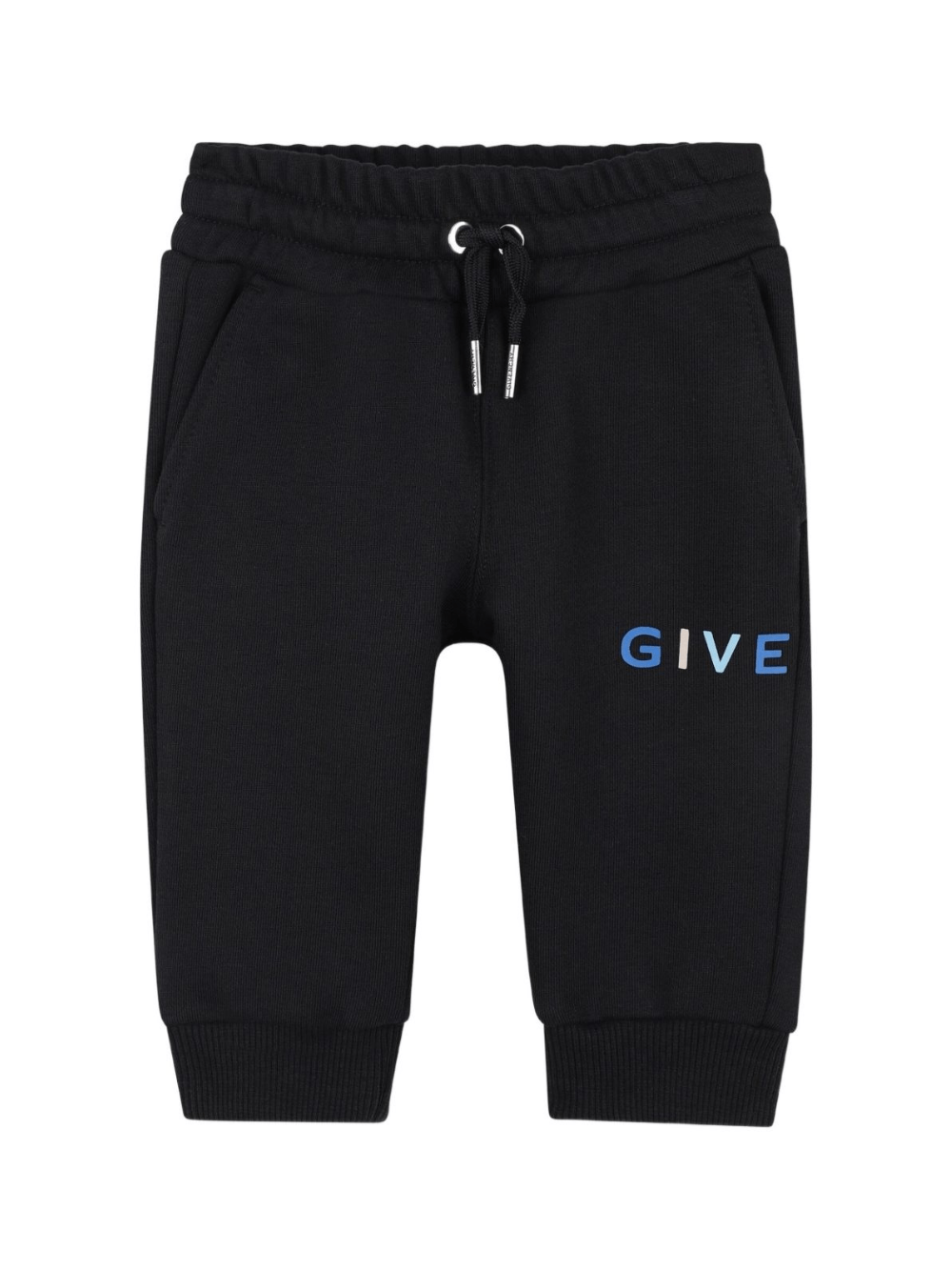 Pantaloni per neonato Givenchy Kids neri con fascia in vita con coulisse - Rubino Kids