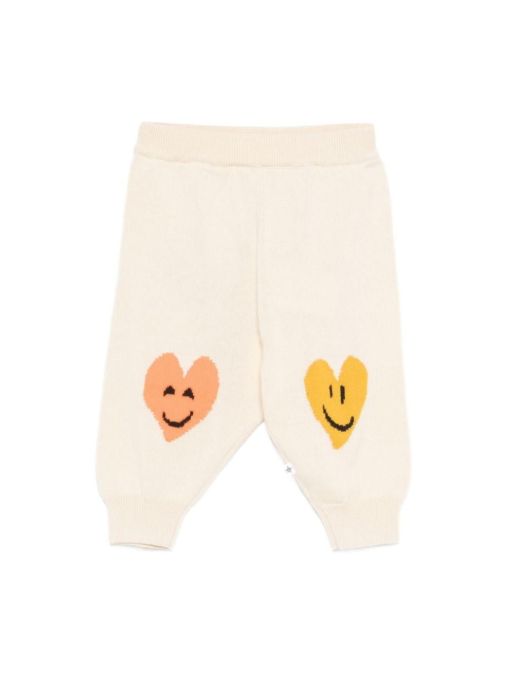 Pantaloni per neonato Molo bianco con stampa a cuore - Rubino Kids