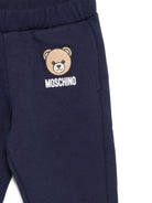Pantaloni per neonato Moschino Kids blu con logo Teddy Bear - Rubino Kids
