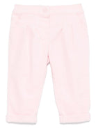 Pantaloni per neonato Moschino Kids rosa a coste con logo sul retro - Rubino Kids