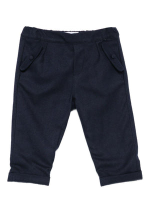 Pantaloni per neonato Tartine Et Chocolat blu con orli con risvolto