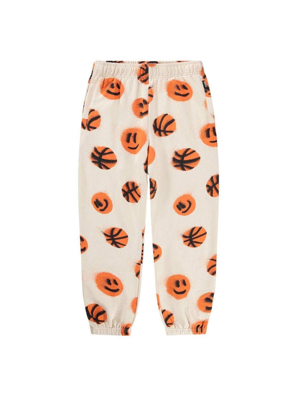 Pantaloni sportivi Adan per bambino Molo beige con stampa basketball - Rubino Kids