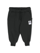 Pantaloni sportivi con applicazione logo per neonato Mini Rodini nero con calzini a coste - Rubino Kids