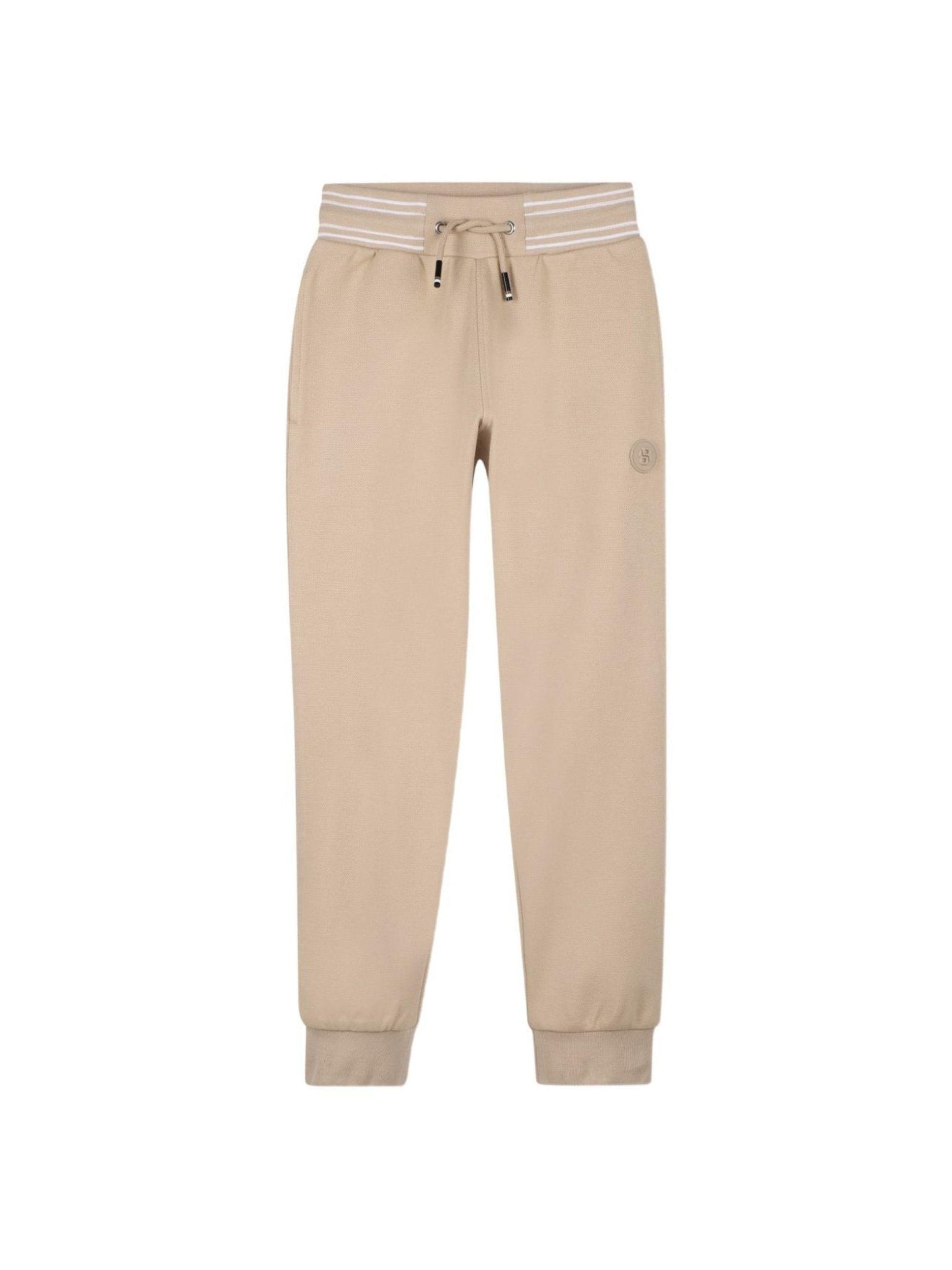 Pantaloni sportivi da bambino Boss Kids beige con stampa logo - Rubino Kids