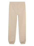 Pantaloni sportivi per bambina Chloé Kids beige con coulisse e logo - Rubino Kids