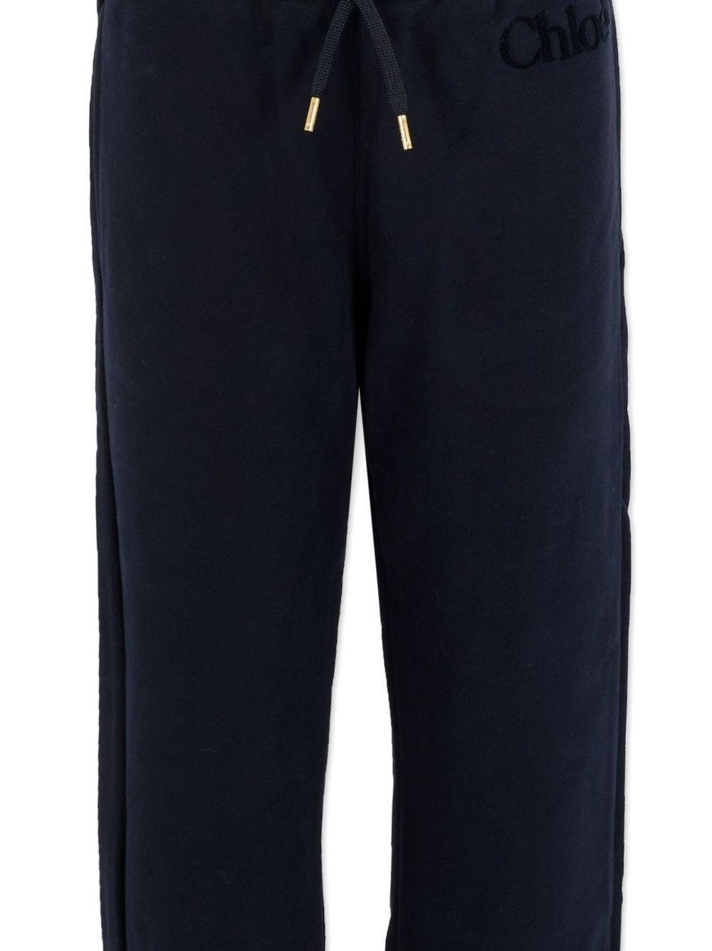 Pantaloni sportivi per bambina Chloé Kids blu con coulisse in vita - Rubino Kids