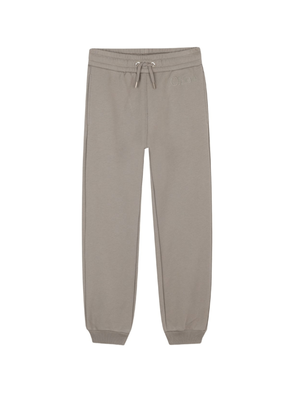 Pantaloni sportivi per bambina Chloé Kids grigi con vita alta elasticizzata - Rubino Kids