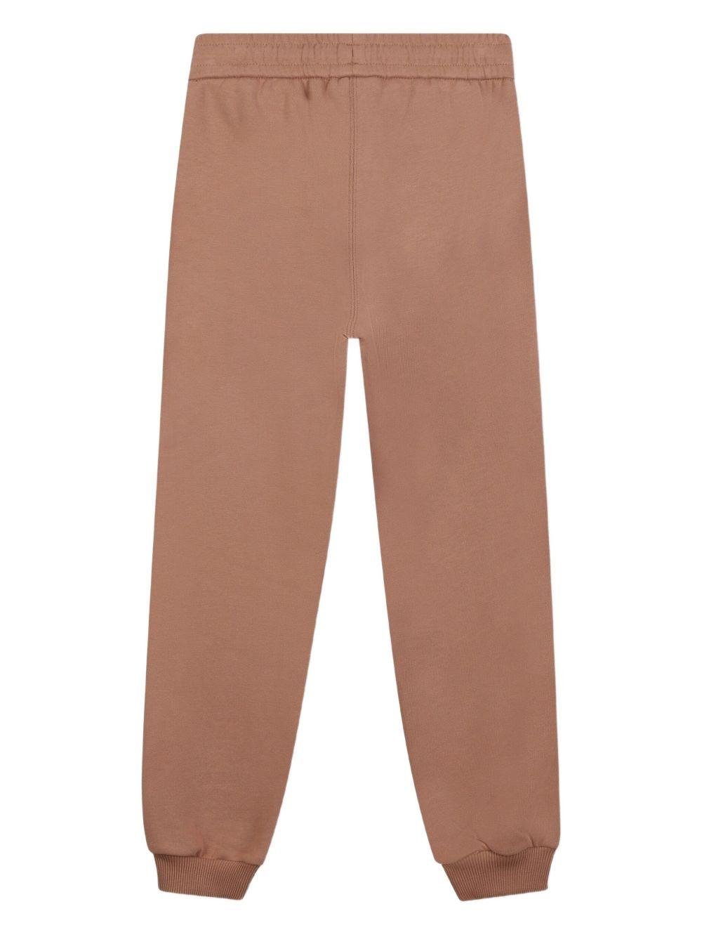 Pantaloni sportivi per bambina Chloé Kids marrone con coulisse - Rubino Kids