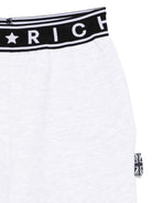Pantaloni sportivi per bambina John Richmond Junior grigio con banda logo - Rubino Kids