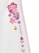 Pantaloni sportivi per bambina Monnalisa bianchi a fiori - Rubino Kids