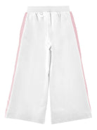Pantaloni sportivi per bambina Monnalisa bianchi a fiori - Rubino Kids